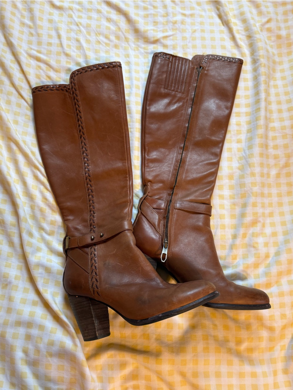 Vintage UGG Brown Leather Knee-High Boots